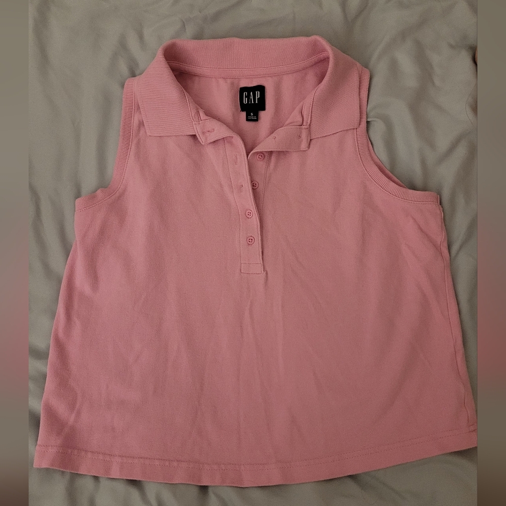 GAP Pink Sleeveless Polo Shirt